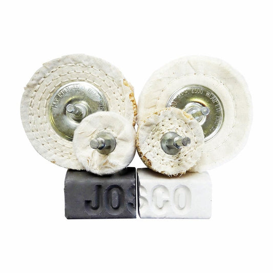 Josco Jumbo Metal Polishing Kit - 50MM 100MM Buffs - Durable Finish