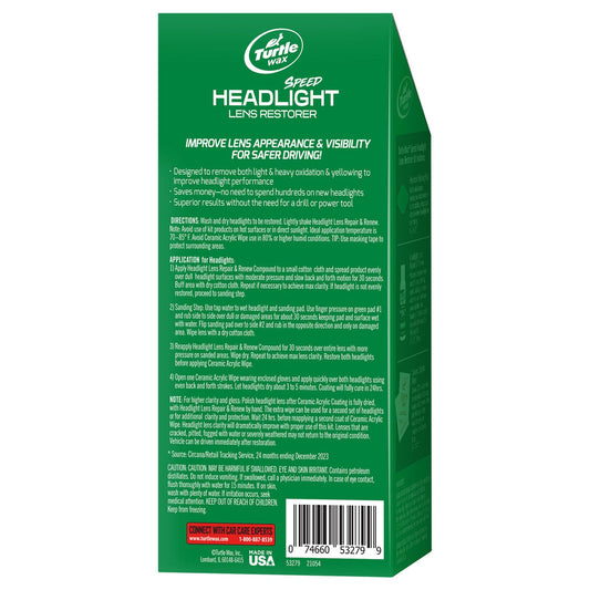 Turtle Wax Speed Headlight Lens Restorer Kit - 76mm x 167mm x 48mm - Clarity & Protection – view 2 - Auzzistore