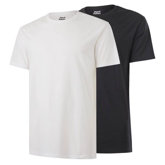 Hard Yakka Core Tee Bundle 2 Pack Size M - White Charcoal - 100% Cotton - Breathable