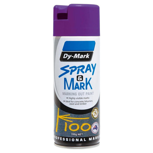Dy-Mark Fluoro Violet Spray Paint 350g Toluene-Free High Opacity - Auzzistore