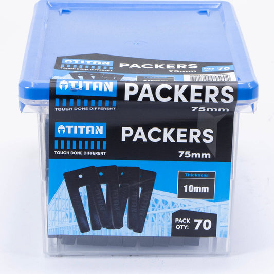 Titan 10 x 75mm Black Window Packers - 70 Piece - Durable & UV Stable - Auzzistore