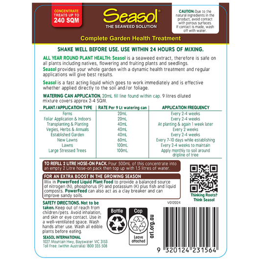Seasol 1.2L Seaweed Health Tonic Concentrate - Natural Plant Boost – view 2 - Auzzistore