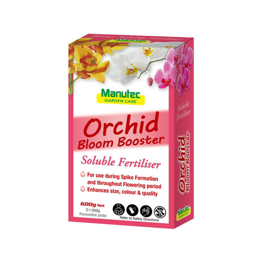 Manutec Orchid Bloom Booster 600g Soluble Fertiliser Enhances Flowers - Auzzistore