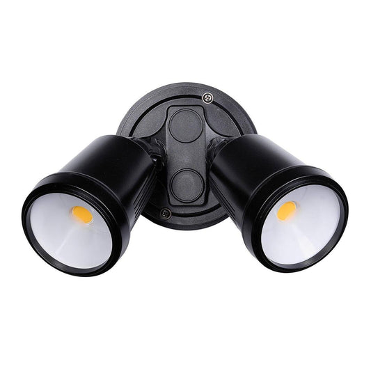 Brilliant Black Raptor III Twin Flood Light - 20W - 1800 Lumens - IP65 Weather Resistant