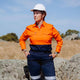 Green Hip Long Sleeve Hi-Vis Shirt - Size 12 - UPF 50+ - Khaki