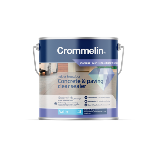 Crommelin 4L Clear Satin DiamondTough Concrete Sealer - Solvent Based - Moisture Protection - Auzzistore