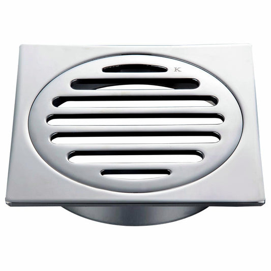 Kinetic 100mm Chrome Brass Square Floor Grate - Modern Design - Durable - Auzzistore