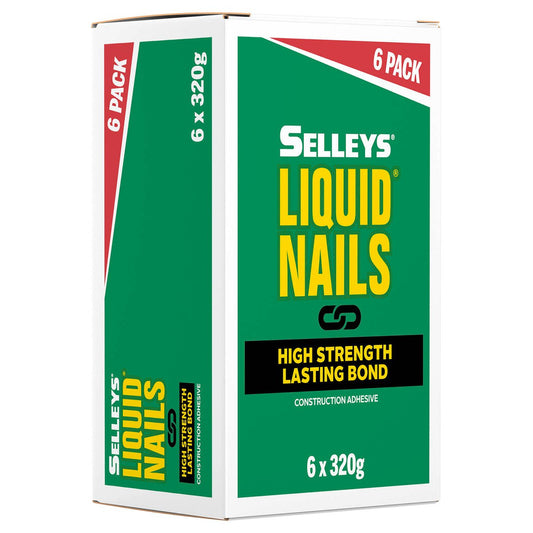 Selleys Liquid Nails 320g Construction Adhesive 6 Pack - High Strength - Flexible - All Weather - Auzzistore