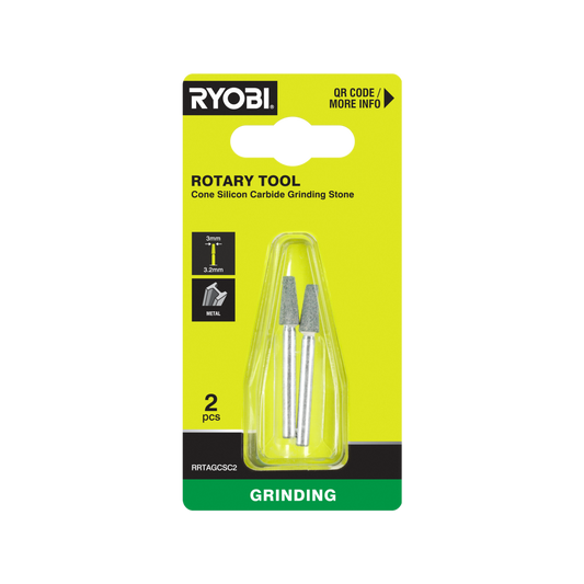 Ryobi Rotary Cone Grinding Stone 2 Pack - 4.7mm - Metal Deburring & Sharpening - Auzzistore