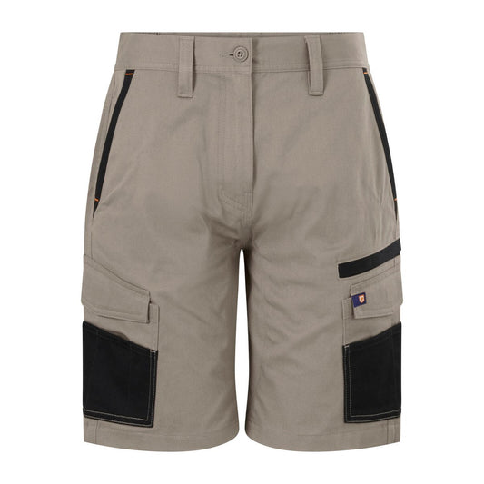 Citeco Size 16 Womens Mid Shorts - Khaki - Cotton Stretch - UPF 50+