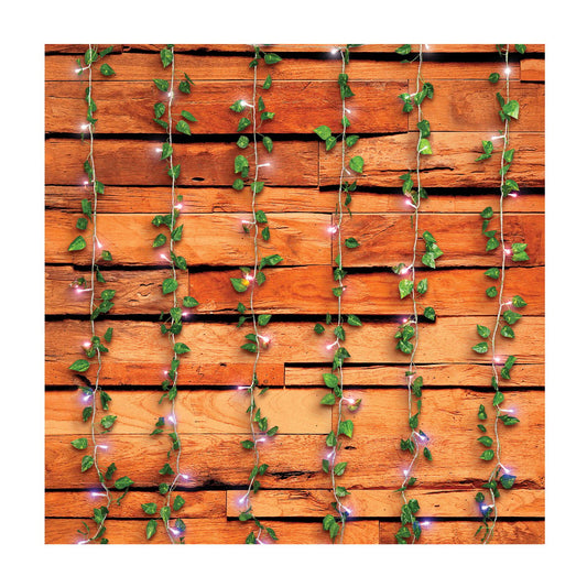 Lytworx Curtain Vine Lights - 6 Strands - 1m x 1.5m - White Pink Purple - Battery Operated – view 2 - Auzzistore