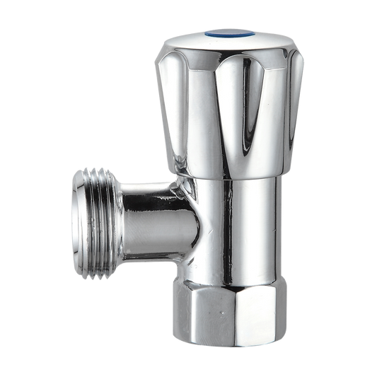 Syneco 15mm Chrome Mini Cistern Cock - Water Control Valve - Lead-Free Brass