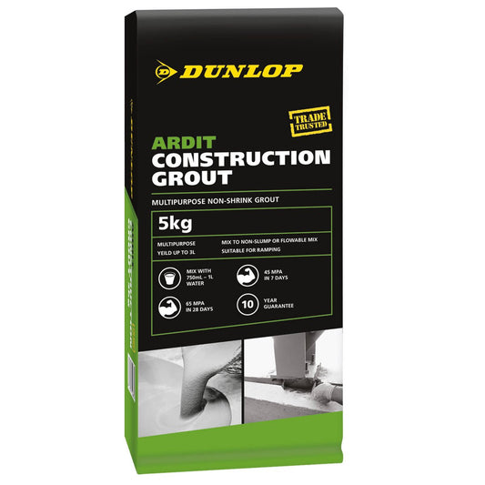 Dunlop Ardit Construction Grout 5kg - Cement-Based - 65MPa Strength - Non-Shrink