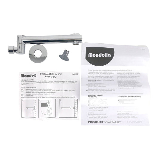 Mondella Swivel Bath Spout - Chrome - 215mm Reach - Swivel Design – view 2