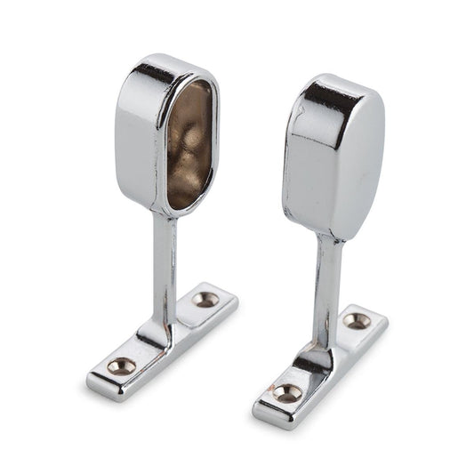 Sandleford Chrome Oval Pillar End 2 Pack - 15mm - Zinc Alloy - 10mm x 80mm x 45mm - Auzzistore