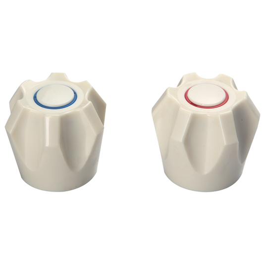 Shaw Mason Ivory PVC Six Point Style Handles Pair - 217mm x 60mm x 107mm - Auzzistore