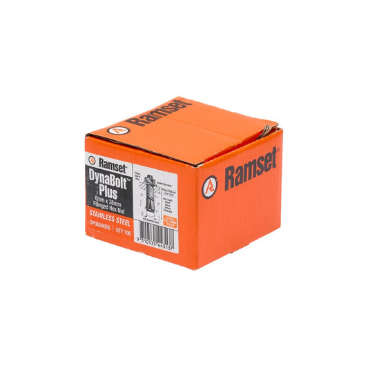 Ramset Stainless Steel Hex Nut Dynabolt 6 x 40mm 100 Pack – view 2 - Auzzistore