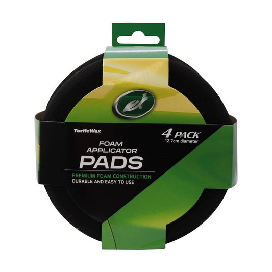Turtle Wax Foam Applicator Pads 4 Pack - 130mm x 140mm x 85mm - Durable Reusable
