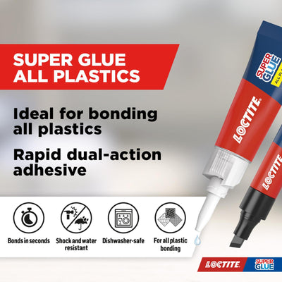 Loctite All Plastic Superglue 2g 4ml Cyanoacrylate Dries Clear