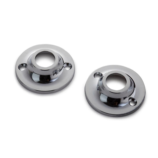 Sandleford Chrome Round Flange 2 Pack - 16mm - Zinc Alloy - 50mm - Auzzistore