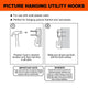 Everhang 4kg Plastic Picture Hanging Hook 5 Pack Easy Install