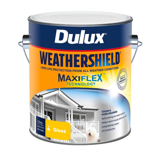 Dulux Weathershield Exterior Paint - Ultra Deep Gloss - 2L - 170mm x 163mm x 143mm - Auzzistore