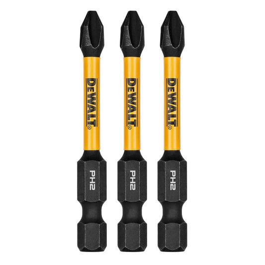 Dewalt Flextorq Screwdriver Bit 3 Pack - 57mm PH2 - Impact Resistant - Auzzistore