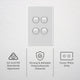 Deta S Line Gloss White Quad Vertical Wall Switch Gloss White – view 2
