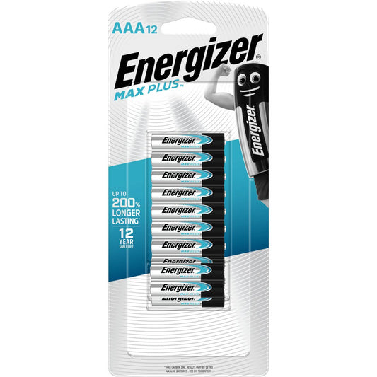 Energizer Max Plus AAA - 1.5V - Alkaline - Long Lasting - 12 Pack
