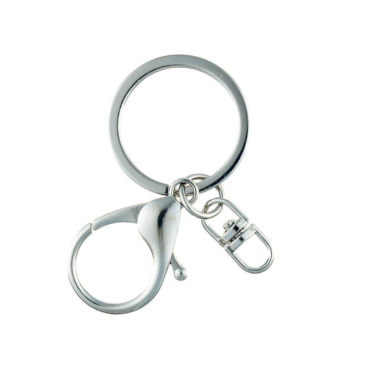 Taskmaster Silver Key Rings with Clip 5 Pack - 30mm Diameter - Lightweight