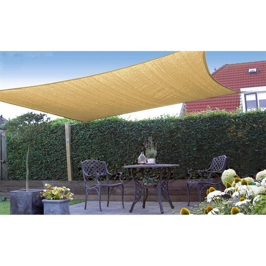 Marquee Shade Sail 3 x 5m Beige HDPE Weather Resistant UV Block 93% – view 2