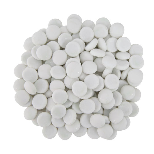 Tuscan Path Decorative Pebbles 1kg 17-19mm Frosted White Glass - Auzzistore