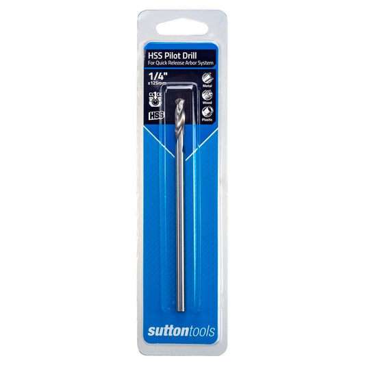 Sutton Tools 1/4" x 125mm Quick Release Holesaw HSS Pilot Drill - Blue - Auzzistore