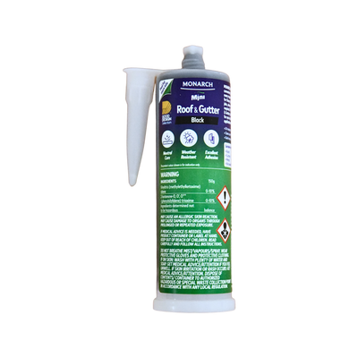 Monarch 150g Mini Black Roof Gutter Silicone - Neutral Cure - Safe For Drinking Water