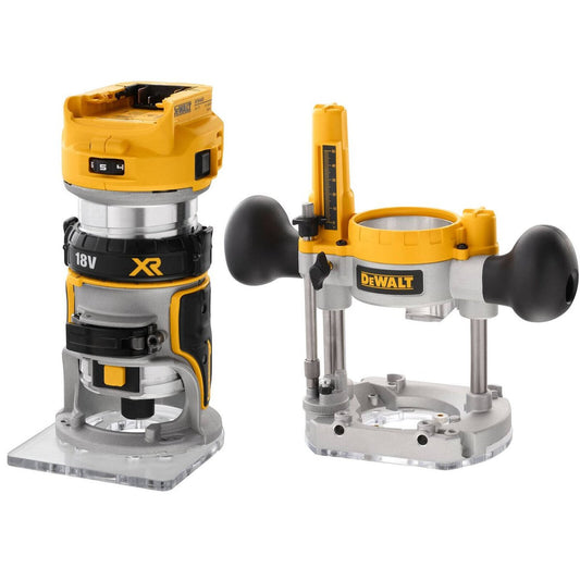 Dewalt 18V XR Cordless Brushless Laminate Trimmer Router - 6.35mm - Black