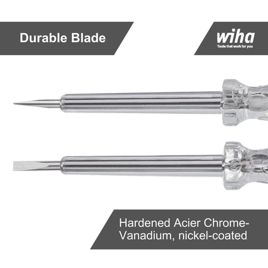 Wiha Voltage Tester 120-250V - Professional Screwdriver - Transparent Handle – view 2 - Auzzistore