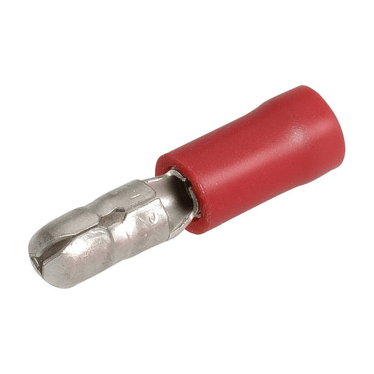 Narva Male Bullet Terminal 2.5-3mm 4mm Red Vinyl Insulated 14 Pack