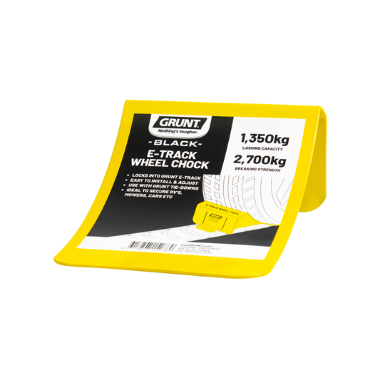 Grunt E-Track Wheel Chock - 165mm x 100mm - Durable Powder-Coated Finish – view 2