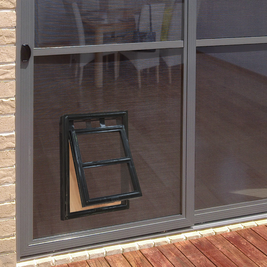Pillar Medium Flyscreen Pet Door 202 x 254mm Black Flexible Design – view 2
