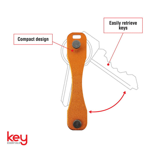 Key Essentials Metal Key Organiser - Compact 85mm x 20mm - Orange – view 2