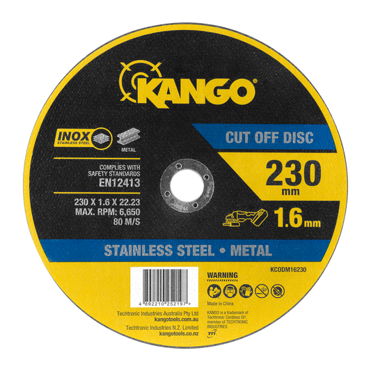 Kango Metal Cut Off Disc 230mm x 1.6mm - Inox-Free - Steel & Stainless Steel Cutting - Auzzistore