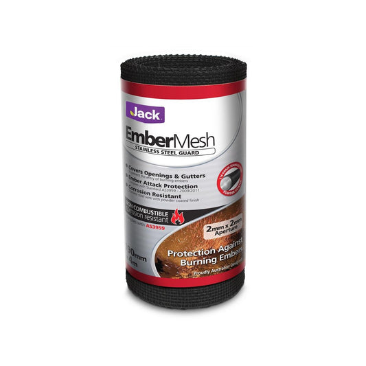 Jack Ember Mesh Ultra 190mm x 4m Stainless Steel Fire Protection - Auzzistore