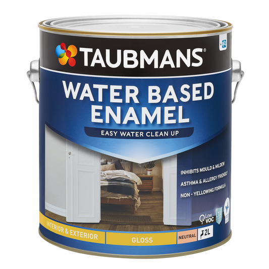 Taubmans 2L Neutral Gloss Water Based Enamel Paint - 2L - Grease Resistant, Low VOC - Auzzistore