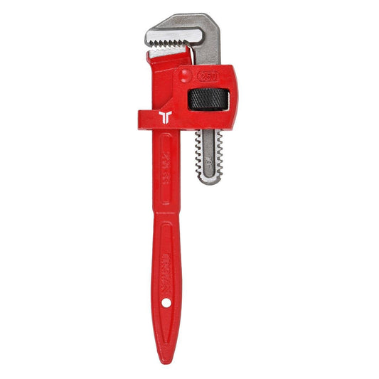 Trojan 250mm Pipe Wrench - Red and Silver - Durable Drop Forged Steel