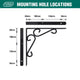 Carinya Scroll Stayed Bracket - 300mm Dark Grey Steel - 200kg Capacity