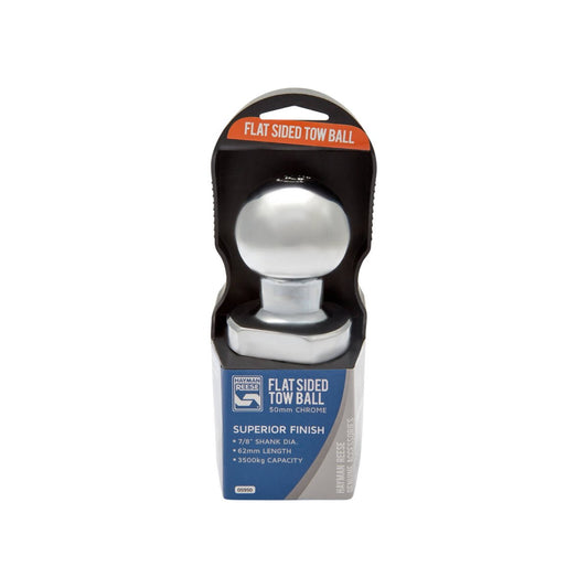 Hayman Reese 50mm Flat Sided Tow Ball 05950 - 3500kg Capacity - Chrome Finish