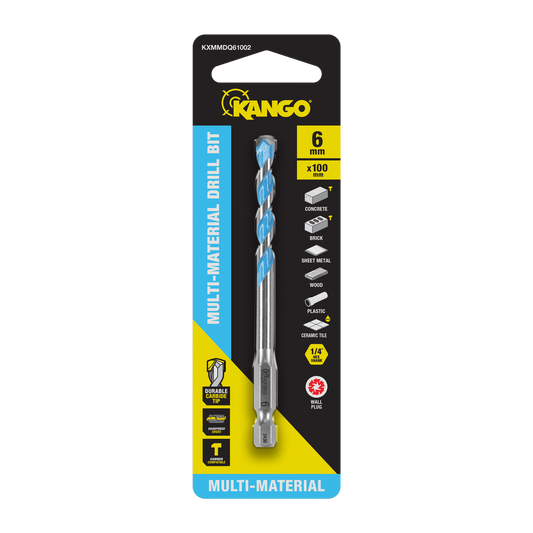 Kango Multi Material Drill Bit 6mm x 100mm - Durable Carbide Tip - Precision Start Tip - Auzzistore