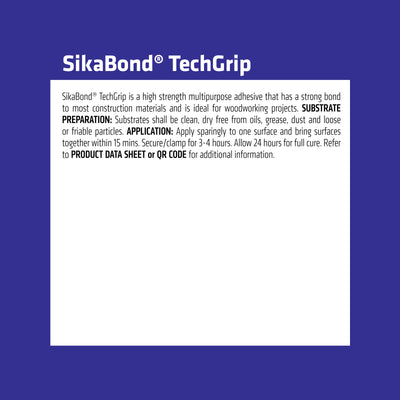 Sika 500g Sikabond Techgrip Polyurethane Adhesive - High Strength - Waterproof - Paintable