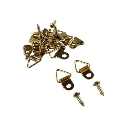 Everhang Picture Hanging Triangle D Ring 6kg Brass Plated 25 Pack - Auzzistore