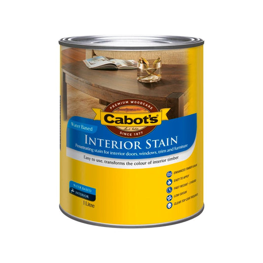 Cabot's Interior Stain - Water Based - 1L - Tint Base - Low Odour - Auzzistore